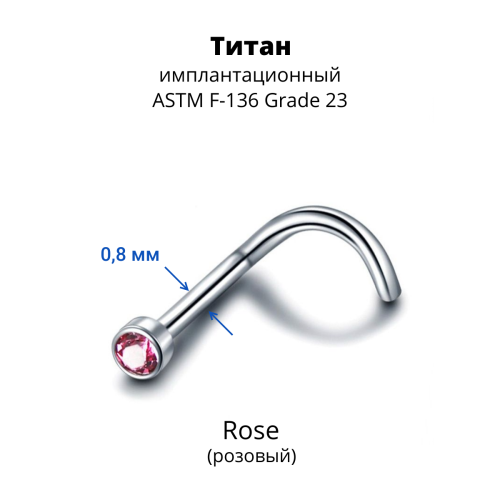 Нострила улитка. Титан, кристаллическая вставка. UNSCJ2