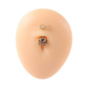 Интернал украшение для пирсинга пупка, золотое титановое покрытие. IBNJA005