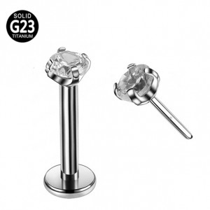 Лабрета 1,2 мм Push-in (без резьбы), титан. Циркон. ILT7461