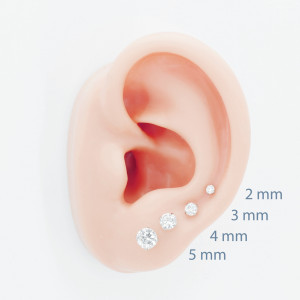 Лабрета 1,2 мм Push-in (без резьбы), титан. Циркон. ILT7461