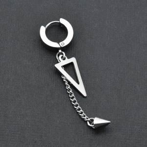 Серьга-кликер с подвеской Треугольник и шип. SK0208