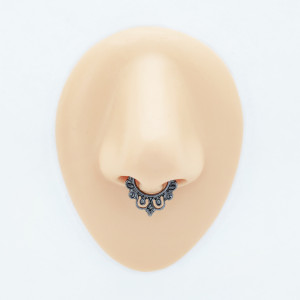 Клипса для имитации пирсинга носа, черный никель. SEPR1159