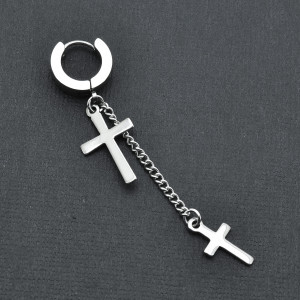Серьга-кликер с подвеской Кресты. SK0213