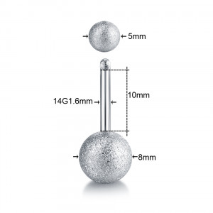 Украшение для пирсинга пупка. "Сахарные" шарики, титановое покрытие. BNTG281