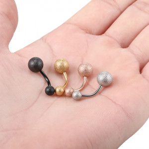 Украшение для пирсинга пупка. "Сахарные" шарики, титановое покрытие. BNTG281