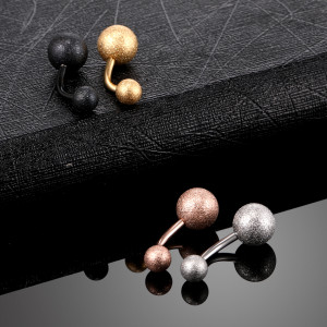 Украшение для пирсинга пупка. "Сахарные" шарики, титановое покрытие. BNTG281