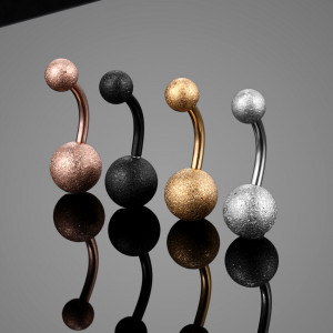 Украшение для пирсинга пупка. "Сахарные" шарики, титановое покрытие. BNTG281
