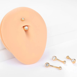 Украшение для пирсинга пупка. Титан, кристаллы. BNTJ14/6/4