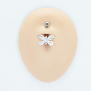 Украшение для пирсинга пупка, покрытие золотом. Бабочка. BNG4346