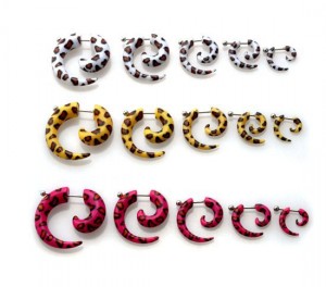 Имитация растяжки. Спираль, леопард EAR4863