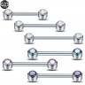 Интернал-штанга для пирсинга соска с кристаллами. Титан. NPTC
