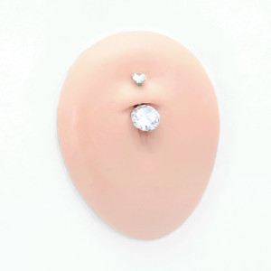 Интернал украшение для пирсинга пупка. Круглый циркон 10 мм. IBNZ1723