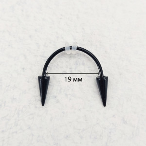 Циркуляр 1,2 мм для смайла Клыки Вампира, чёрное титановое покрытие. CBEVF03