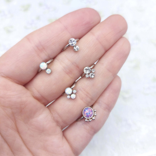 Кольцо 1,2 мм. Вставка с опалами. BCRJ04