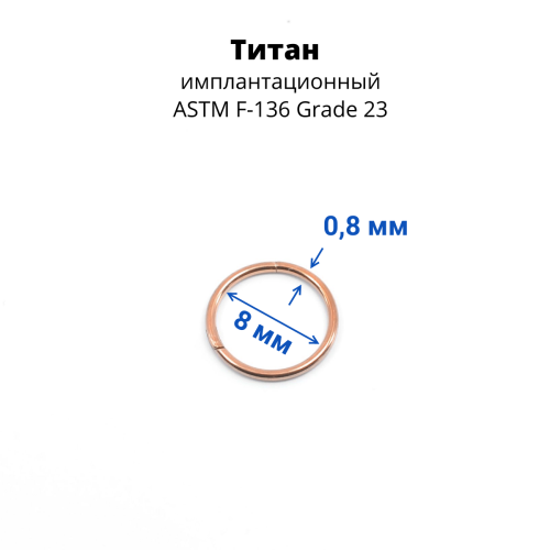 Кольцо сегментное 0,8 мм кликер. Титан. HSEGTA20