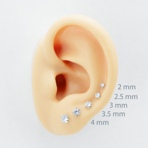 Интернал-лабрета 1,2 мм. Циркон AB, золотое титановое покрытие. ILBZ453