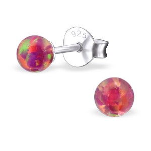 Серьга-гвоздик. Шарик-опал. ES-23611