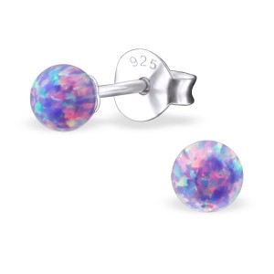 Серьга-гвоздик. Шарик-опал. ES-23611