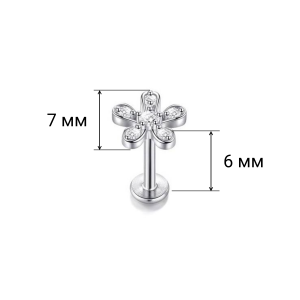 Интернал-лабрета 1,2 мм. Цветок. LI0363