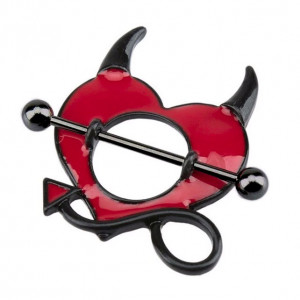 Украшение для пирсинга соска. Сердце дьявол. SNP32171