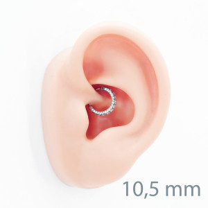 Серьга-кликер с кристаллами. Титан. SKT4967