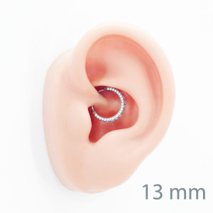 Серьга-кликер с кристаллами. Титан. SKT4967