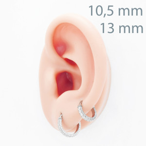 Серьга-кликер с кристаллами. Титан. SKT4967