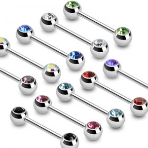 Украшение для пирсинга соска с кристаллами. BBNP2C