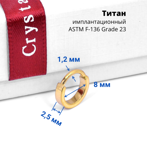 Серьга-кликер 2,5 мм. Титан. SKT2573