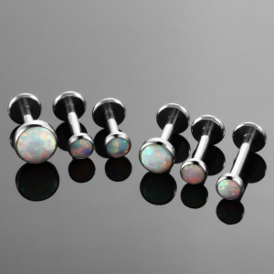 Интернал-лабрета 1,2 мм. Титан, вставка - опал. LBICST7332