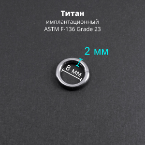 Кольцо сегментное 2,0 мм кликер. Титан. HSEGTA12