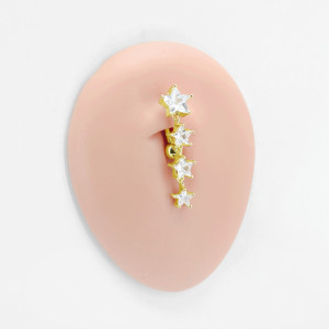 Украшение для пирсинга пупка, бижутерное покрытие. Звезды. GDPN7064