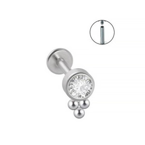 Интернал-лабрета 1,2 мм, стержень титан. Кристалл. IL2891