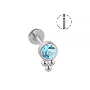 Интернал-лабрета 1,2 мм, стержень титан. Кристалл. IL2891