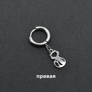 Серьга-кликер с подвеской Котик. SK0703
