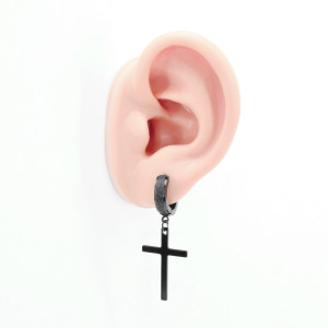 Серьга-кликер с подвеской крестом. SK8652