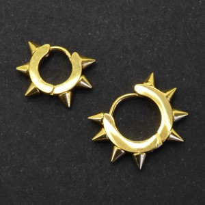 Серьга-кликер, шипы. Титановое покрытие. SK0397