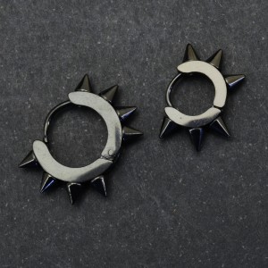 Серьга-кликер, шипы. Титановое покрытие. SK0397