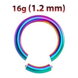 Кольцо сегментное 1,2 мм. Радужное титановое покрытие. SEGTA16r