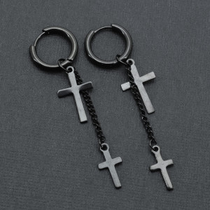 Серьги-кликеры с подвеской Кресты. Пара. SK0244-2