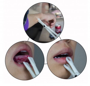 Зажим для пирсинга акриловый в стерильной упаковке. Треугольный открытый. CLM02