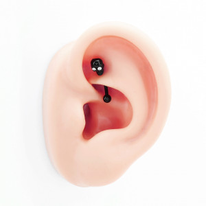 Микробанан 1,2 мм, чёрное титановое покрытие. Череп. BNE1076