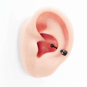 Микробанан 1,2 мм, чёрное титановое покрытие. Череп. BNE1076