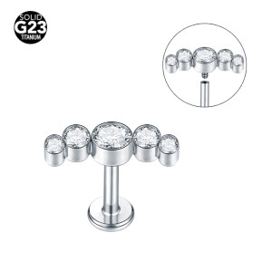 Интернал-лабрета 1,2 мм. Титан. Кристаллы. ILT4257