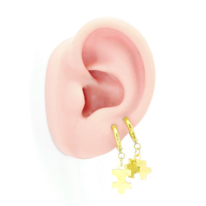 Серьга-кликер с подвеской Пазл. SK0737