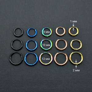 Серьги-кликеры 2 мм. Пара. SK0744-2