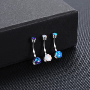 Интернал украшение для пирсинга пупка. Титан. Опалы. IBNTOP005