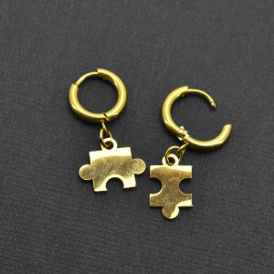 Серьга-кликер с подвеской Пазл. SK0738