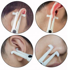 Зажим для пирсинга акриловый в стерильной упаковке. Для септума/трагуса скошенный. CLM04