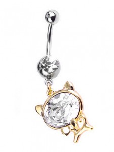 Украшение для пирсинга пупка. Кошка. MCD639